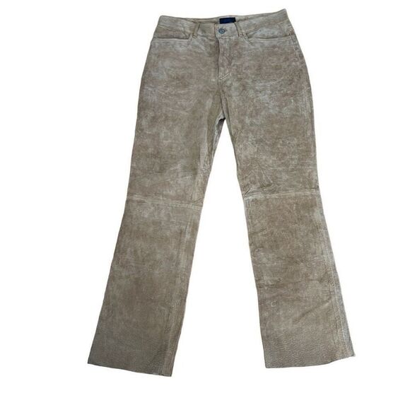 Jou Jou Skins Vintage Khaki Suede Leather Pants Size 9/10 - Picture 1 of 4